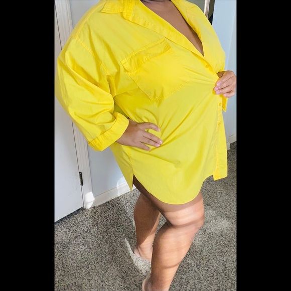 Forelli Plus Size Yellow Button Down Size 26/28 or 3X/4X - Picture 2 of 5